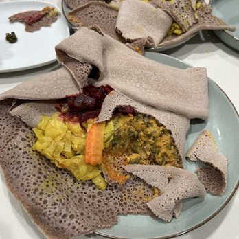 Lete's Injera and Cafe - Veggie Combo 5 - Eritrean Near Me - Indianapolis, Indiana
