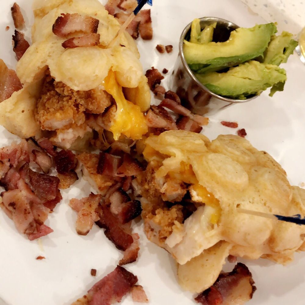 Chicken & Waffles.. Avocado was extra not included Chicken & Waffles.. Avocado was extra not included