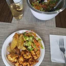 Apricot glazed cauliflower and roasted potato