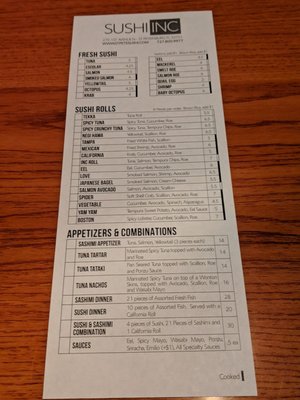 Menu photo 6 Sushi Inc St. Petersburg, FL