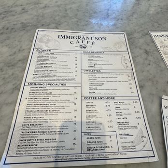 Immigrant Son Caffe - Menu - Breakfast & Brunch Near Me - Oxnard, California