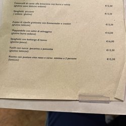 Antica Trattoria Al Frate - Menu