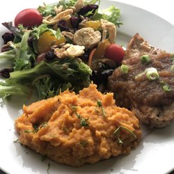 The Red Radish - Grilled Chicken w/ Apple Relish, Mashed Sweet Potatoes