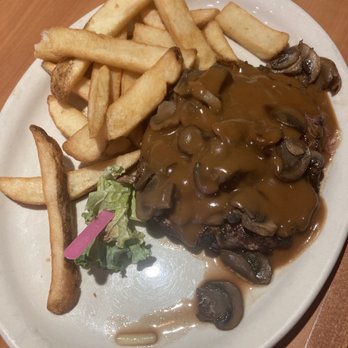 Texas Corral - Stevensville - Chopped Steak with mushroom sauce - American Near Me - Stevensville, Michigan Texas Corral - Stevensville - Chopped Steak with mushroom sauce - American Near Me - Stevensville, Michigan
