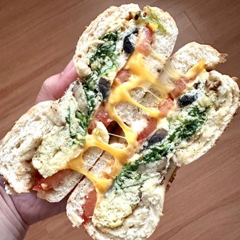 The Posh Bagel - Florentine on garlic bagel - Bagels Near Me - Hayward, California The Posh Bagel - Florentine on garlic bagel - Bagels Near Me - Hayward, California
