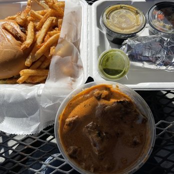 Zareen's - Bun kabab with masala fries and Chicken Tikka Masala Meal - Halal Near Me - Mountain View, California