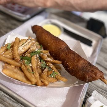 Big Ray's Fish Camp - Lobster Tail corn dog - Seafood Near Me - Tampa, Florida