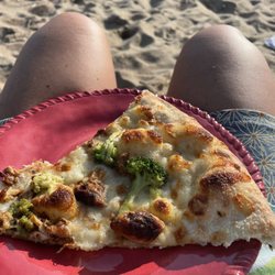 Famous Pizzeria & Deli - Grilled chicken, broccoli and garlic white pizza