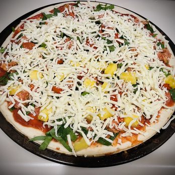 S & T Provisions - Spinach, pepperoni, sausage, half pineapple ...yummy - Pizza Near Me - Chicago, Illinois S & T Provisions - Spinach, pepperoni, sausage, half pineapple ...yummy - Pizza Near Me - Chicago, Illinois