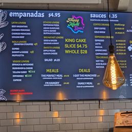 Menu for Empanola Magazine St Menu for Empanola Magazine St