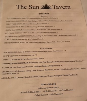 Menu photo 4 The Sun Tavern Duxbury, MA Menu photo 4 The Sun Tavern Duxbury, MA