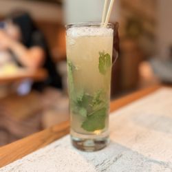 Gothic Mojito (Tea ball with dry ice for fun presentation)