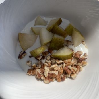 Chandler's Oceanfront Dining - The beets the server brought back at first...that's pear nuts and liquid goat but no beets - New American Near Me - Carlsbad, California