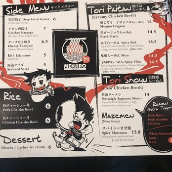 Menjiro Ramen - Food menu - Ramen Near Me - Edmonton, Alberta