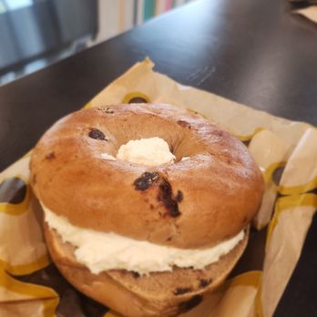 Einstein Bros. Bagels - Chocolate chip bagel with cream cheese yummy - Bagels Near Me - Sparks, Nevada Einstein Bros. Bagels - Chocolate chip bagel with cream cheese yummy - Bagels Near Me - Sparks, Nevada