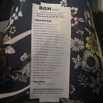 BON Kbbq - Menu of meats - Korean Near Me - Houston, Texas BON Kbbq - Menu of meats - Korean Near Me - Houston, Texas