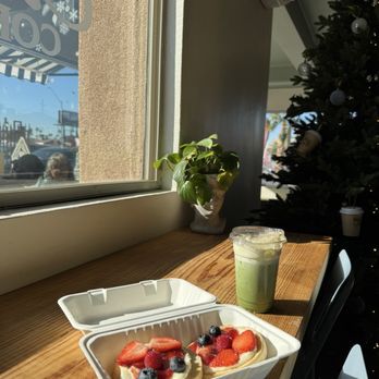 Creation Coffee - Berry cream cheese bagel with matcha - Coffee & Tea Near Me - Yuma, Arizona