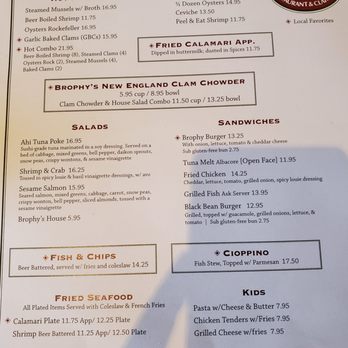 Brophy Bros - menu as of 6.26.21 - Seafood Near Me - Santa Barbara, California