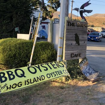 The Birds Cafe - Cafe sign - Seafood Near Me - Bodega Bay, California