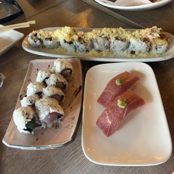Sushi Sakana - Shrimp tempura roll, toro, yellowtail and jalapeno roll - meh - Sushi Bars Near Me - Plano, Texas Sushi Sakana - Shrimp tempura roll, toro, yellowtail and jalapeno roll - meh - Sushi Bars Near Me - Plano, Texas