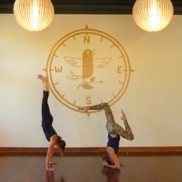 Meg McCracken and Kali Cathie playing around after class