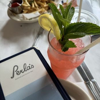 Perla's - Raspberry Mint Lemonade - Seafood Near Me - Austin, Texas