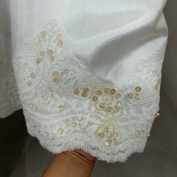 Oceanside Cleaners - After first round on the stubborn stains (sequin yellowing can't be reversed) - Dry Cleaning Near Me - Jacksonville, Florida Oceanside Cleaners - After first round on the stubborn stains (sequin yellowing can't be reversed) - Dry Cleaning Near Me - Jacksonville, Florida