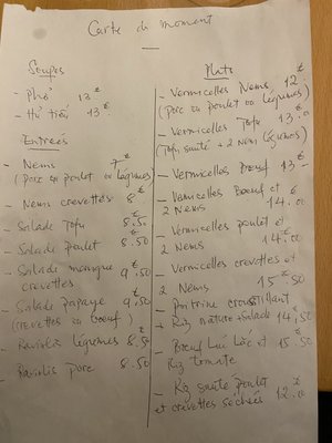 Menu photo 1 Foyer Mon Vietnam Paris, 75 Menu photo 1 Foyer Mon Vietnam Paris, 75