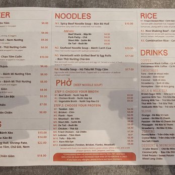 Pho & Beyond - Tableside menu - Vietnamese Near Me - Las Vegas, Nevada