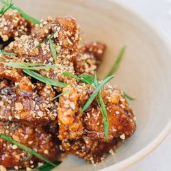 The Carleton - Pork Ribs: hoisin glaze, crushed peanuts, scallion, crispy garlic