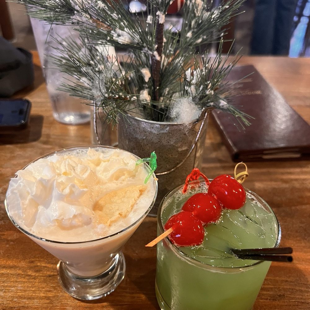 Riverhouse - Naughty & Nice drinks Sugar cookie & Grinch - New American Near Me - Taunton, Massachusetts Riverhouse - Naughty & Nice drinks Sugar cookie & Grinch - New American Near Me - Taunton, Massachusetts