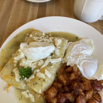 Crepas-oh! - Breakfast enchiladas with poached eggs - Creperies Near Me - Santa Fe, New Mexico