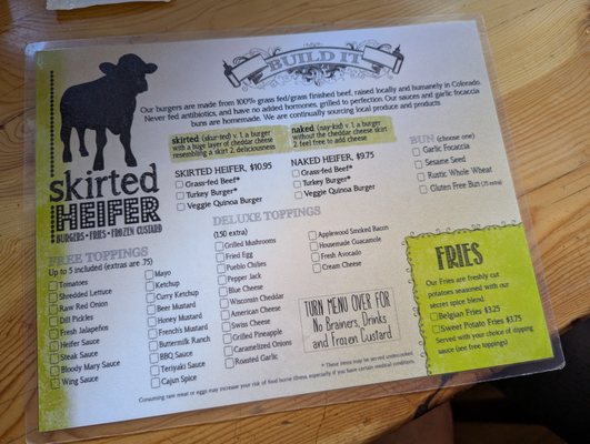 Menu photo 1 Skirted Heifer Colorado Springs, CO Menu photo 1 Skirted Heifer Colorado Springs, CO