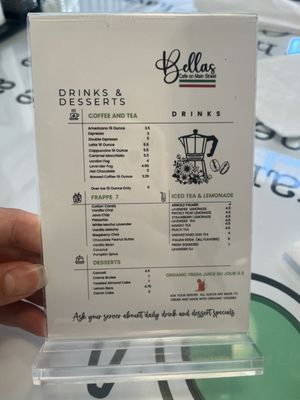 Menu photo 3 Bellas Cafe on Main Street Superior, AZ
