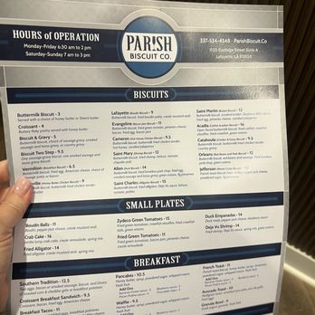 Parish Biscuit - Menu - Breakfast & Brunch Near Me - Lafayette, Louisiana