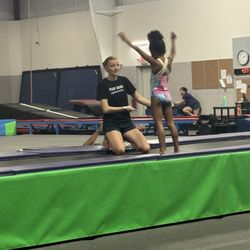 Working on new skills w/ coach Lisa