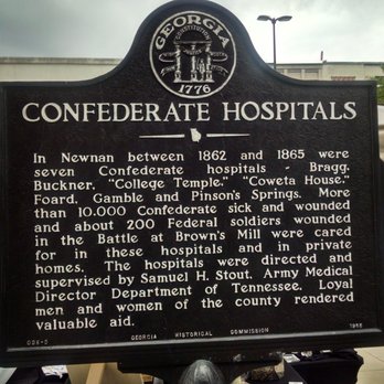 Coweta County - Historical Marker to commemorate this site being used as a makeshift hospital during the Civil War. - Landmarks & Historical Buildings Near Me - Newnan, Georgia Coweta County - Historical Marker to commemorate this site being used as a makeshift hospital during the Civil War. - Landmarks & Historical Buildings Near Me - Newnan, Georgia