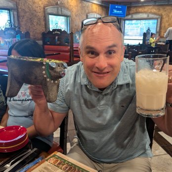 El Jimador - My dad and his horchata. It was pretty good (he was really excited, be nice to him) - Mexican Near Me - Knightdale, North Carolina