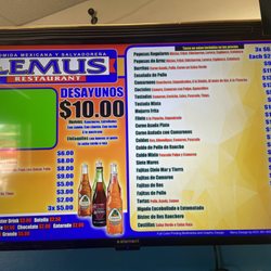 Lemus Restaurant - Menu 