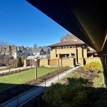 Frank Lloyd Wright’s Martin House - Darwin Martin House's Carriage House seen from the Pergola - Museums Near Me - Buffalo, New York