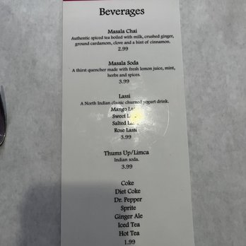 Naan and Dosa - Drink menu - Indian Near Me - Albuquerque, New Mexico