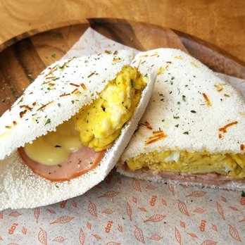 tap - Benedict tapioca crepe with eggs, ham and Hollandaise. Delicious. - Coffee & Tea Near Me - New York, New York
