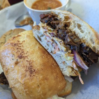 Hatch Bakery And Cafe - BBQ brisket Sammie, w fideo soup, and chips - Bakeries Near Me - Bulverde, Texas Hatch Bakery And Cafe - BBQ brisket Sammie, w fideo soup, and chips - Bakeries Near Me - Bulverde, Texas