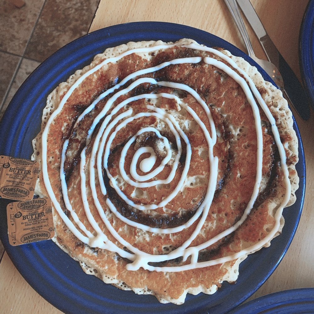The Pantry - Cinnamon Roll Pancakes - Breakfast & Brunch Near Me - New Haven, Connecticut The Pantry - Cinnamon Roll Pancakes - Breakfast & Brunch Near Me - New Haven, Connecticut