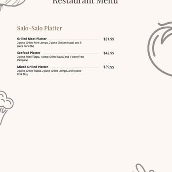 Salo Salo Filipino Express - menu - Filipino Near Me - Morrow, Georgia Salo Salo Filipino Express - menu - Filipino Near Me - Morrow, Georgia