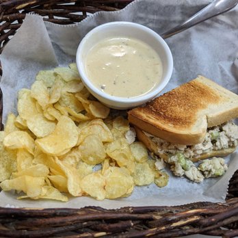 Renaissance Market - Chicken salad sandwich and portabello soup - Antiques Near Me - Lafayette, Louisiana