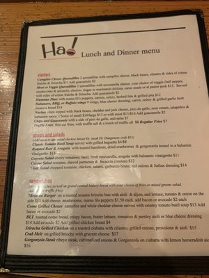 Menu photo 5 Ha! Seattle, WA