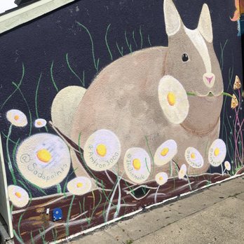One Eyed Rabbit Eating - Rabbit in a Kodak moment - Public Art Near Me - Alameda, California One Eyed Rabbit Eating - Rabbit in a Kodak moment - Public Art Near Me - Alameda, California