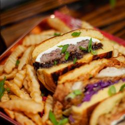 The Dirty Burgers - Dirty Burger (bacon jam, oaxaca cheese, dijon mayo)