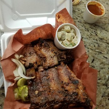 Maybells BBQ - 2-Meat plate (brisket, ribs, potato salad, pickles, onions and bbq sauce). - Barbeque Near Me - Murrieta, California Maybells BBQ - 2-Meat plate (brisket, ribs, potato salad, pickles, onions and bbq sauce). - Barbeque Near Me - Murrieta, California